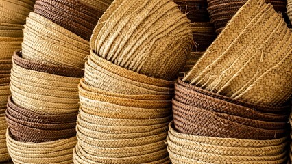 Date palm basket used in old Saudi homes, high texture detail.
