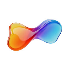 Rainbow heart-shaped liquid splash isolated on transparent background