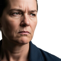 Obraz premium Intense expression of concern urban portrait human emotions isolated on transparent background