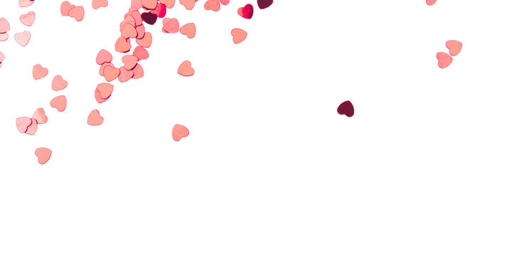 Transparent background with red hearts. Valentine's day concept.