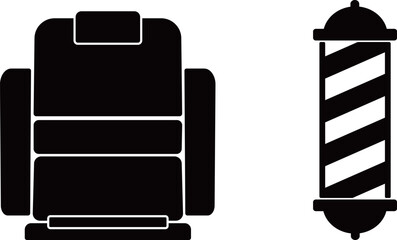 理容室　椅子　サインポール　アイコン