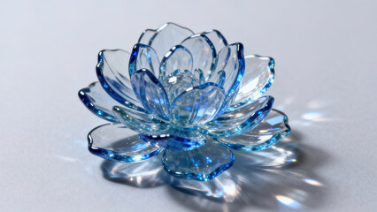 Blue Crystal Lotus Still Life Texture Photography
