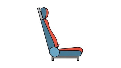 Red office chair isolated on a white background in a clean vector illustration style