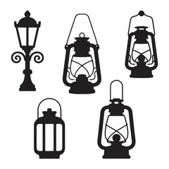 Stylized lantern silhouette designed for vintage lighting concepts