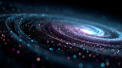 Majestic Spiral Galaxy with Radiant Stars and Nebulous Clouds