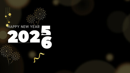 happy new year celebration, new year's eve festival, silvester night, new year greeting design &ndash; Year 2026 sparkler typography with bright fireworks and glowing sparks on dark background