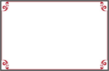 Elegant Red and Black Ornate Vintage Frame Border with Decorative Corners on Transparent Background. 1466