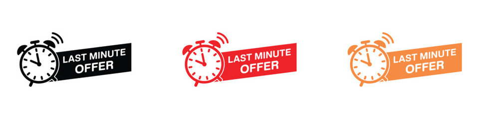 Last minute offer watch countdown icon vector. urgency and limited time symbol. vector illustration.