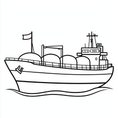 Monochrome vessel sailing the seas, transporting goods across the water.