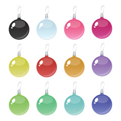 Christmas Glass Balls Decoration Vector Illustration