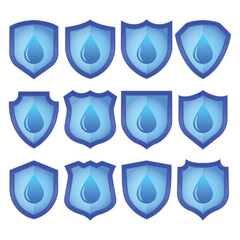 Waterproof Water Protection Shield Vector Illustration