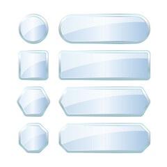 Glass Glossy Web Buttons Vector Illustration