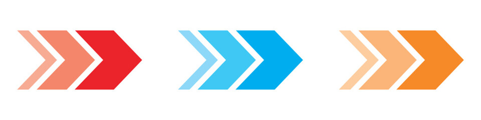 Right arrow cursor icon vector. progress indicator, moving forward, dynamic fast symbol. vector illustration.