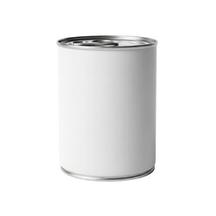 White tin can isolated on transparent background