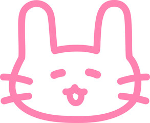 눈감은 토끼 이모티콘 테두리 © ZeloFrom