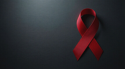 Red Ribbon Symbol of AIDS Awareness and Support for World Health Day