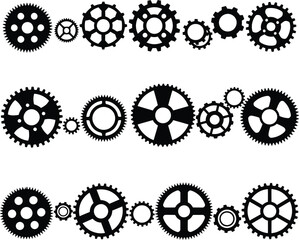 Mechanical gears and cogs interlocking illustration
