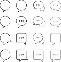 Collection of hand drawn speech bubbles and text boxes