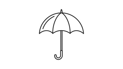 Umbrella Rain Protection Weather Line Icon Vector