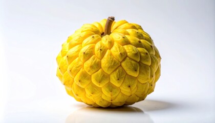 Ripe Custard Apple on White Background - A Tropical Fruit Delight.