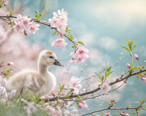 spring flowers and birds