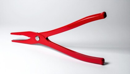 Red Pliers Tool Isolated on White Background for Industrial Use.