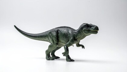 Obraz premium Realistic Tyrannosaurus Rex Toy Figure on White Background.