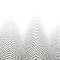 Abstract Halftone Dot Wave Background in Black and White
