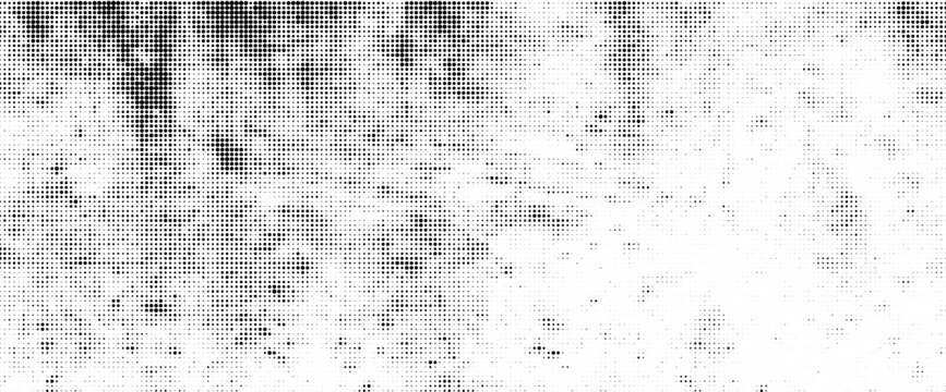Abstract Black and White Halftone Grunge Dot Grid Pattern Background Texture