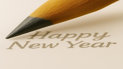 Happy New Year Word writing style,