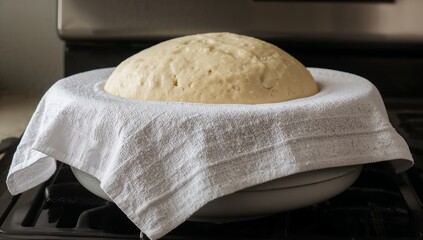 Bread Dough Proofing on Stove Top