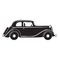 Vintage Classic Retro Car Illustration in Elegant Style