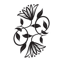 plants flower ornament line art vintage drawing