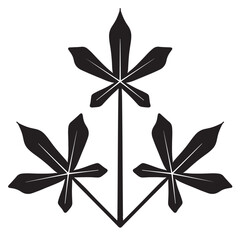 plants flower ornament line art vintage drawing