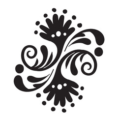 plants flower ornament line art vintage drawing