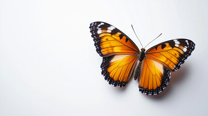 Fototapeta premium flying colorful beautiful butterfly isolated on white background, Generative AI 