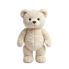 Obraz premium Adorable cream-colored stuffed teddy bear standing upright