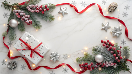 Christmas decoration with gift box background