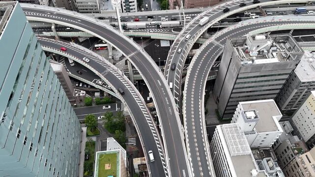 Hakozaki Junction Tokyo Urban Highway Interchange Aerial View