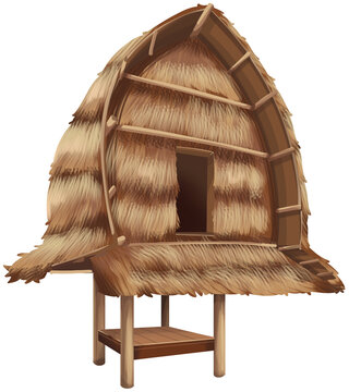 Traditional Sasak House Bale Tani Illustration