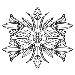 plants flower ornament line art vintage drawing