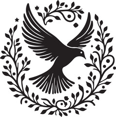 Obraz premium Royal Ornamental Floral Crest Vintage Symmetric Vine Emblem Elegant Baroque Floral Ornamen