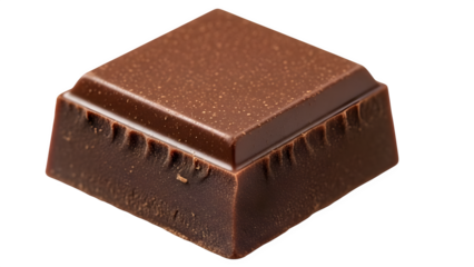 Milk chocolate square, isolated on transparent background