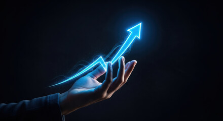 Achieving Business Growth A Conceptual Image Representing Upward Trends and Success in Financial Markets with Strategic Planning and Innovative Solutions