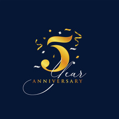 golden premium anniversary 5 year design template