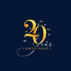 golden premium anniversary 20 year design template
