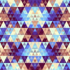 Seamless pattern of a triangles.. Aztec geometric ornament. Vector illustration. Seamless pattern.