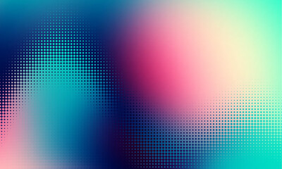 Vector halftone gradient effect. Light pastel colours abstract background. Retro 80's style colors and textures