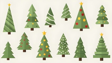 Obraz premium set of christmas trees