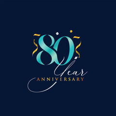 80 year anniversary celebration design template